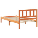 vidaXL Ágykeret fejtámlával Faggyú barna 80 x 200 cm Tömör fenyőfa