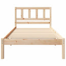 vidaXL Ágykeret fejtámlával Barna 90 x 200 cm Tömör fenyőfa