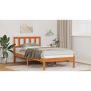 vidaXL Ágykeret fejtámlával Faggyú barna 90 x 200 cm Tömör fenyőfa