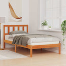 vidaXL Ágykeret fejtámlával Faggyú barna 90 x 190 cm Tömör fenyőfa