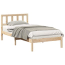 vidaXL Ágykeret fejtámlával Barna 75 x 190 cm Tömör fenyőfa