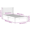 vidaXL Ágykeret fejtámlával Fehér 80 x 200 cm Tömör fenyőfa