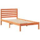 vidaXL Ágykeret fejtámlával Faggyú barna 100 x 200 cm Tömör fenyőfa