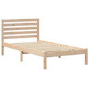 vidaXL Ágykeret fejtámlával Barna 75 x 190 cm Tömör fenyőfa