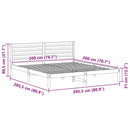 vidaXL Ágykeret fejtámlával Fehér 200 x 200 cm Tömör fenyőfa