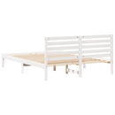 vidaXL Ágykeret fejtámlával Fehér 160 x 200 cm Tömör fenyőfa