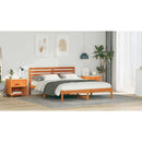 vidaXL Ágykeret fejtámlával Faggyú barna 150 x 200 cm Tömör fenyőfa