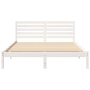 vidaXL Ágykeret fejtámlával Fehér 140 x 200 cm Tömör fenyőfa
