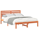 vidaXL Ágykeret fejtámlával Faggyú barna 140 x 190 cm Tömör fenyőfa