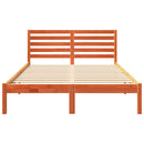 vidaXL Ágykeret fejtámlával Faggyú barna 135 x 190 cm Tömör fenyőfa