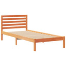 vidaXL Ágykeret fejtámlával Faggyú barna 80 x 210 cm Tömör fenyőfa
