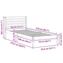 vidaXL Ágykeret fejtámlával Faggyú barna 80 x 210 cm Tömör fenyőfa