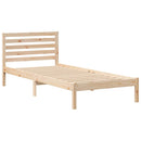 vidaXL Ágykeret fejtámlával Barna 100 x 210 cm Tömör fenyőfa