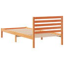 vidaXL Ágykeret fejtámlával Faggyú barna 100 x 210 cm Tömör fenyőfa