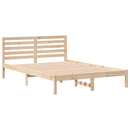 vidaXL Ágykeret fejtámlával Barna 140 x 210 cm Tömör fenyőfa