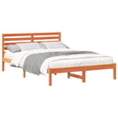 vidaXL Ágykeret fejtámlával Faggyú barna 140 x 210 cm Tömör fenyőfa