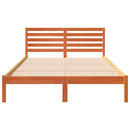 vidaXL Ágykeret fejtámlával Faggyú barna 140 x 210 cm Tömör fenyőfa