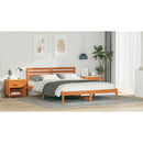 vidaXL Ágykeret fejtámlával Faggyú barna 160 x 210 cm Tömör fenyőfa