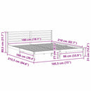 vidaXL Ágykeret fejtámlával Faggyú barna 180 x 210 cm Tömör fenyőfa