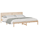 vidaXL Ágykeret fejtámlával Barna 200 x 210 cm Tömör fenyőfa