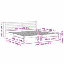 vidaXL Ágykeret fejtámlával Barna 200 x 210 cm Tömör fenyőfa