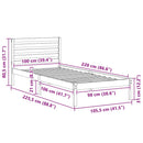 vidaXL Ágykeret fejtámlával Faggyú barna 100 x 220 cm Tömör fenyőfa
