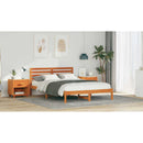 vidaXL Ágykeret fejtámlával Faggyú barna 140 x 220 cm Tömör fenyőfa