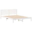 vidaXL Ágykeret fejtámlával Fehér 160 x 220 cm Tömör fenyőfa