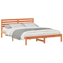 vidaXL Ágykeret fejtámlával Faggyú barna 160 x 220 cm Tömör fenyőfa
