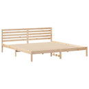 vidaXL Ágykeret fejtámlával Barna 200 x 220 cm Tömör fenyőfa