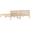 vidaXL Ágykeret fejtámlával Barna 200 x 220 cm Tömör fenyőfa