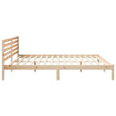 vidaXL Ágykeret fejtámlával Barna 200 x 220 cm Tömör fenyőfa