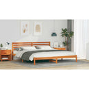 vidaXL Ágykeret fejtámlával Faggyú barna 200 x 220 cm Tömör fenyőfa
