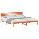 vidaXL Ágykeret fejtámlával Faggyú barna 200 x 220 cm Tömör fenyőfa