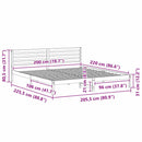 vidaXL Ágykeret fejtámlával Faggyú barna 200 x 220 cm Tömör fenyőfa