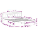 vidaXL Ágykeret Fehér 200 x 200 cm Tömör fenyőfa