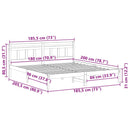 vidaXL Ágykeret Barna 180 x 200 cm Tömör fenyőfa