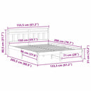 vidaXL Ágykeret Fehér 150 x 200 cm Tömör fenyőfa