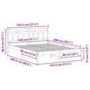 vidaXL Ágykeret Barna 140 x 200 cm Tömör fenyőfa