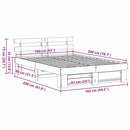 vidaXL Ágykeret fejtámlával Fehér 160 x 200 cm Tömör fenyőfa