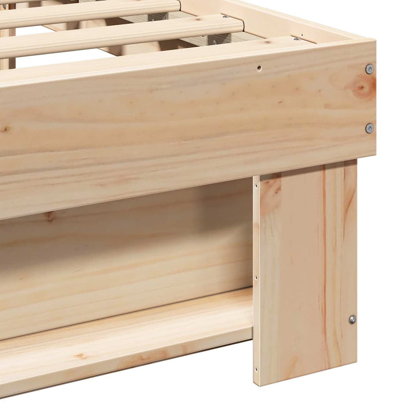 vidaXL Ágykeret fejtámlával Barna 150 x 200 cm Tömör fenyőfa