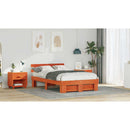 vidaXL Ágykeret fejtámlával Faggyú barna 140 x 190 cm Tömör fenyőfa