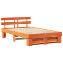 vidaXL Ágykeret fejtámlával Faggyú barna 140 x 190 cm Tömör fenyőfa
