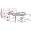 vidaXL Ágykeret fejtámlával Faggyú barna 140 x 190 cm Tömör fenyőfa