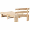 vidaXL Ágykeret fejtámlával Barna 100 x 200 cm Tömör fenyőfa