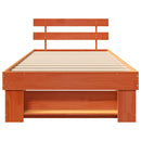 vidaXL Ágykeret fejtámlával Faggyú barna 100 x 200 cm Tömör fenyőfa