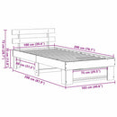 vidaXL Ágykeret fejtámlával Faggyú barna 100 x 200 cm Tömör fenyőfa