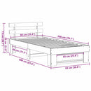 vidaXL Ágykeret fejtámlával Barna 90 x 200 cm Tömör fenyőfa
