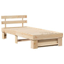 vidaXL Ágykeret fejtámlával Barna 80 x 200 cm Tömör fenyőfa