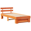 vidaXL Ágykeret fejtámlával Faggyú barna 80 x 200 cm Tömör fenyőfa